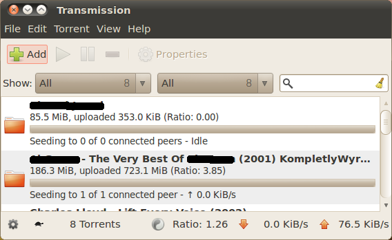 Transmission 2.0 BitTorrent Client