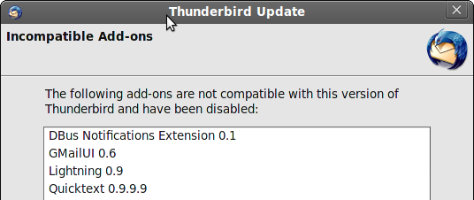 Thunderbird Update