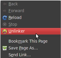 Unlinker Firefox add-on