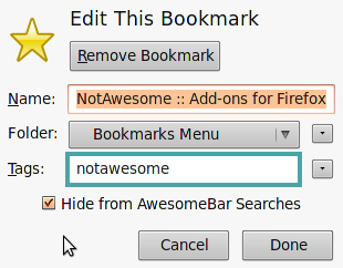 NotAwesome Firefox Add-on NotAwesome Firefox Add-on