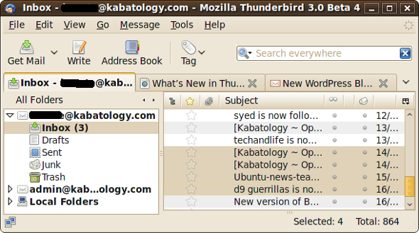 Thunderbird 3 beta 4