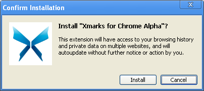 Installing Chrome add-on 