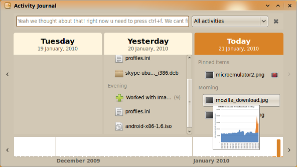 GNOME Activity Journal