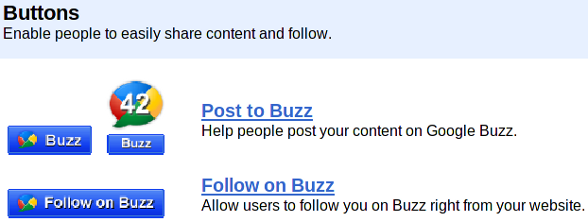 Official Google Buzz buttons