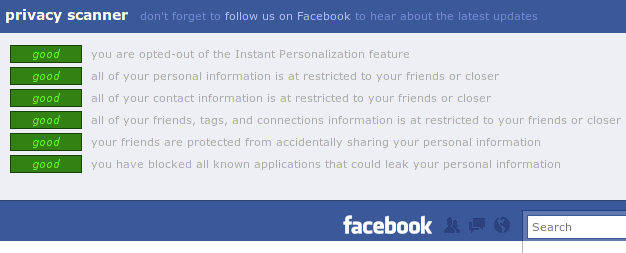 Facebook Privacy Scanner